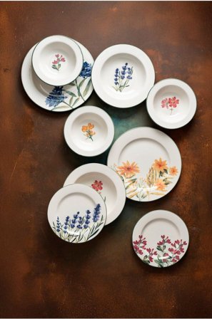 Hermia - Middagsuppsättning (24 delar) Flower - Flerfärgad - Serviser - Från Homeroom