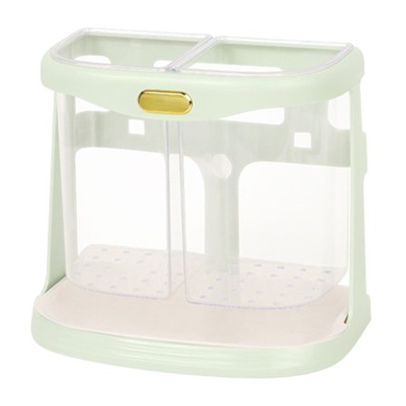 Vægmonteret dobbelt rum Chopsticks afløbsspand med huller til gafler og skeer lysegrøn