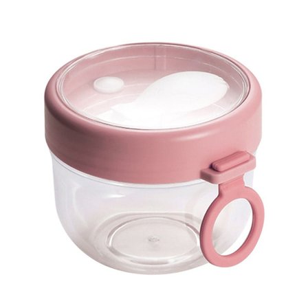 Bärbara havregrynskoppar med lock och skedmjölsburk