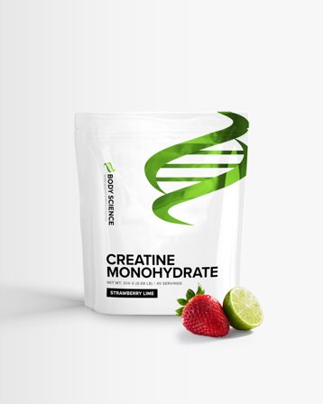 Body Science Creatine Monohydrate - smaksatt kreatin - 306g - Strawberry Lime, Kosttilskudd, Kreatin