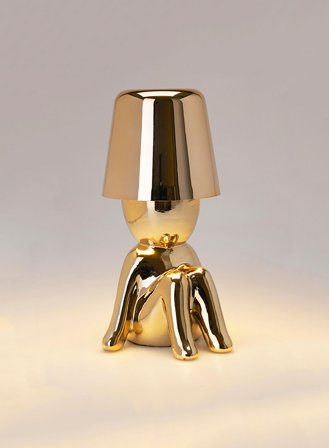 Happy bordlampe sittende oppladbar - gull