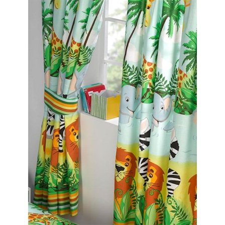 Jungle-Tastic Fodrade Gardiner (2-pack) 138cm x 168cm Multifärgade