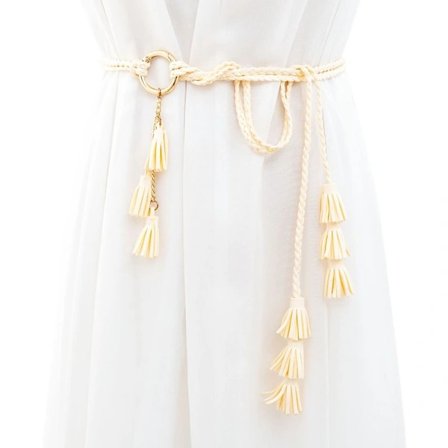 Vävt midjerep Bohemiskt midjeband BEIGE beige