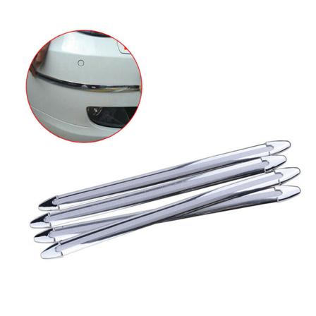 Auto Bil Främre Bakre Stötfångare Krom Hörn Skydd Guard Cover Klistermärke Silver 4PCS silver
