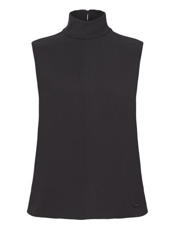 Structure Twll Ns Mock Neck Top Designers T-shirts & Tops Sleeveless Black Calvin Klein
