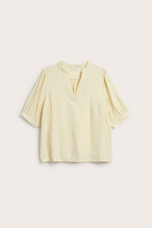 Kappahl | Blus med puffärm Ljusgul 3XL | Ljusgul