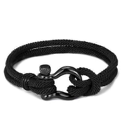 Hästsko Spänne Armband Vävt Armband Trendigt Armband Svart Armband Smycken Armband Armband