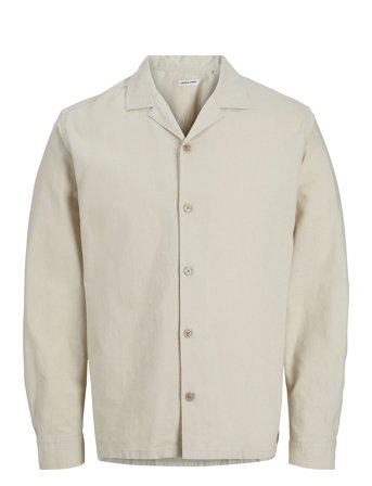 Jack & Jones Jjsummer Resort Shirt Ls - Cream - L