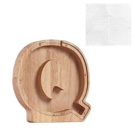 Henkilökohtainen puinen säästölipas nimellä, puinen possulipas, 26 englanninkielistä kirjainta, joulukoristeet{AZC}