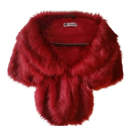 Vinter Elegant Dame Imitert Pels Kappe Brud Imitert Pels Frakk Kvinner Bryllup Sjal Aften Fest Wraps Slim Pels Skulder Kapper