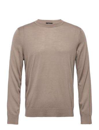 Crew Neck Po.regal W Strikket Trøje Med Rund Hals Beige Theory