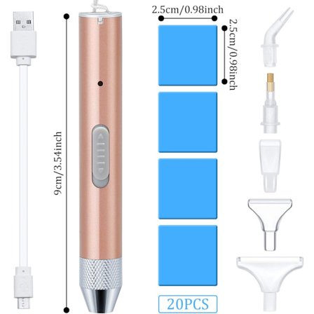 Diamantmaling Pen Spidsbor Pen med Lys 5D DIY Diamant