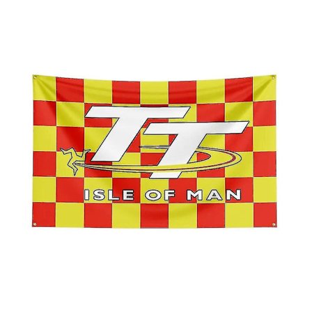 3x5 Ft Imott Isle Of Man Tt Lippu Polyester Digitaalinen Painettu Logo Moottoripyöräkilpailu Banneri (FMY)