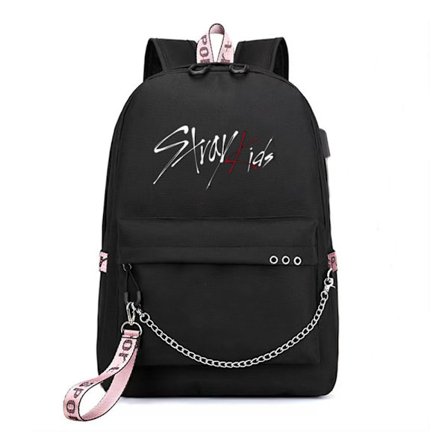Ny StrayKids Seungmin periferi samme stil kæde rygsæk USB genopladelig fritidstaske rejse rygsæk
