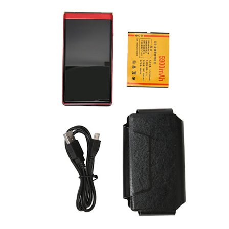 Viktelefon 3-tums skärm Senior Telefon Dubbel Standby Stor Knapp Ficklampa Högtalare 5900mAh Batteri Bastelefon Röd