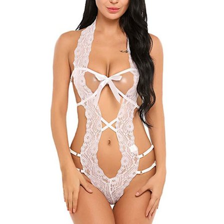 1 kpl Naisten Syvä V-aukko Halter Lingerie Teddy Yksikokoinen Yksikokoinen