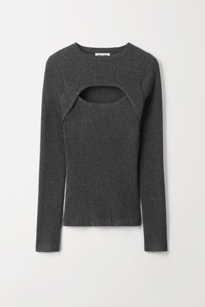 Soft Goat - Cut out o-neck - Kaschmirpullover für Damen - XL - Flannel