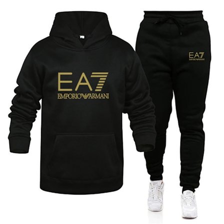Män Sport Huvtröja Tracksuit Set Långärmad Hoodie Sweatshirt Jacka + Joggingbyxor Sweatpants Outfit Fickor A