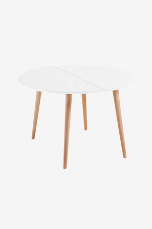 Kave Home - OAKLAND pöytä 120(200)x120 cm - Valkoinen - Ruokapöydät - - Homeroom