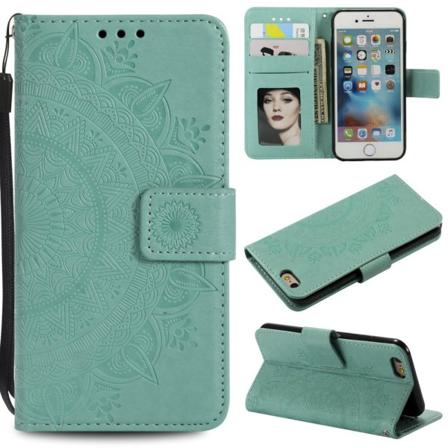 Iphone 6/6s Plus - Mandala Läder Fodral - Grön Green Grön