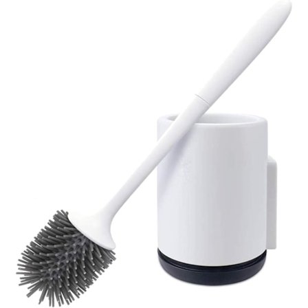 [NT] Toalettborste - Nytt Badrum Silikon Toalettborsthållare Set för Badrumsrengöring (Golv/Väggmonterad)