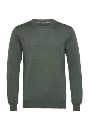 Merino - Iq Strikkegenser M. Rund Krage Grønn SAND