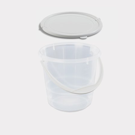 Eimer mit Deckel Nordiska Plast, transparent, 5 Liter - Boot