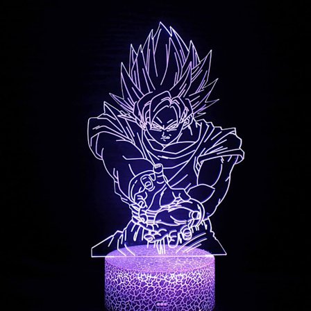 3D Illusions Anime Lampe, 7 Farger Skiftende 3D Illusions Anime Lys, Anime Figur 3D Lys Anime for Akryl LED Lampe Anime LED Lys for Barn
