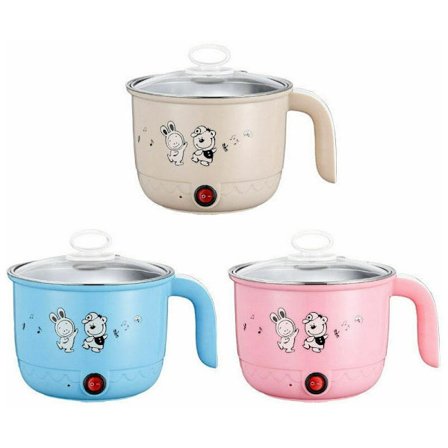 Mini Multifunksjonell Elektrisk Hot Pot 1.8L Rustfritt Stål Dampkoker Nudelsuppe Maker Hot Pot (Beige),A