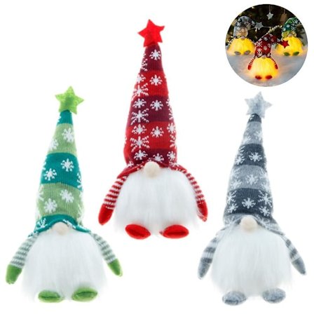 Belyst Jul Tomte Santa Ljus Upp Elf Julklapp Dekorationer