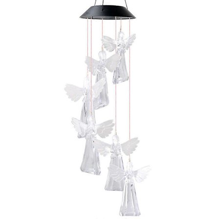 Angel Vindspill Lys Dekor Nyhet Solcelle Anheng Vegghengende Ornamenter