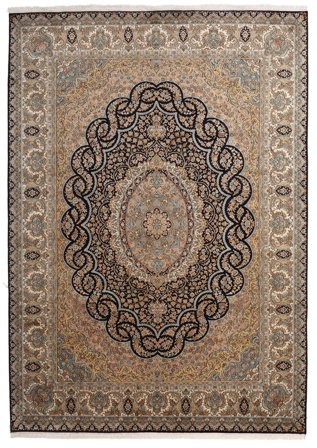 Oriental Kashmir Pure Silk Rug 218X307 Brown/Orange Silk, India