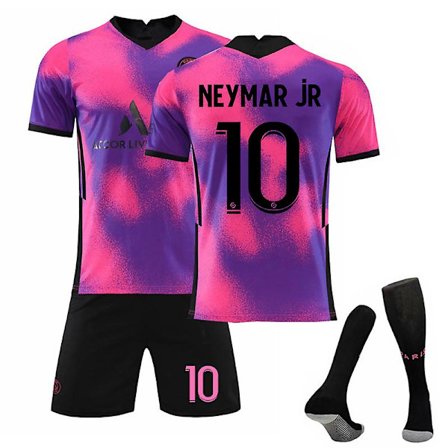 Barnfotbollströja Fotbollströja Hemma Borta Träningströja 21/22 20 21 Rosa Kit Neymar 10 20 21 Rosa Kit Neymar 10