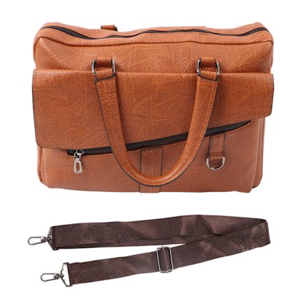 Datamaskinveske PU Vanntett Stor Kapasitet Multifunksjonell Business Bag for Bærbar PC Filer Reise Arbeid Khaki 1