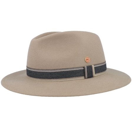 Mayser - Beige fedora Hoed - Mathis Wool Step Beige Fedora @ Hatstore