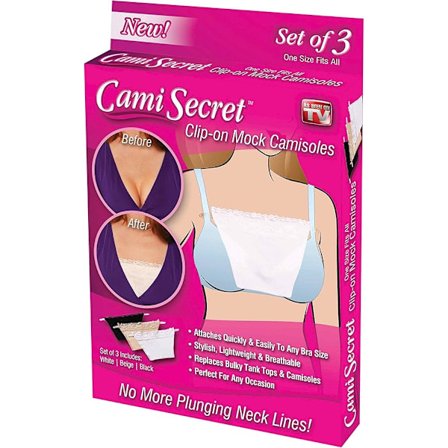 Clip On Mock Camisoles (3 Pack) Hvit Svart Beige
