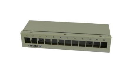 SYNERGY Keystone,Modulträger, Patchpanel für 12xTP-Modul, Aufputz, Lichtgrau, Synergy 21,