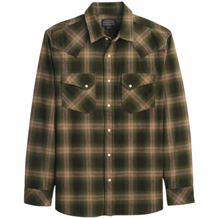 Pendleton M's Wyatt Shirt Olive Multi Plaid