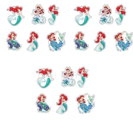 24 stk. Ariel Den Lille Havfrue Cupcake Toppers Festartikler Fødselsdagsdekorationer