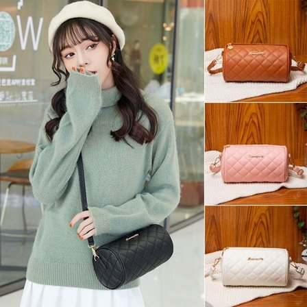 Dam PU-läder Axelväskor Trendiga Pure Color Handväskor svart - spot sales