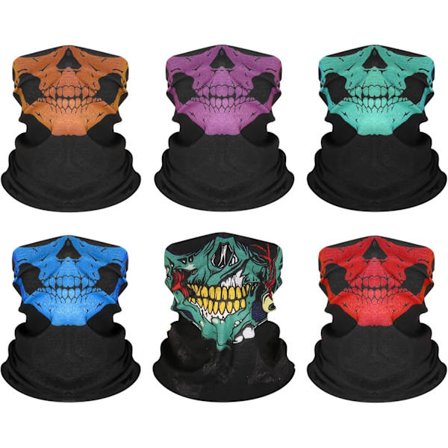 6 stk. Halv Ansikt Hals Hodeplagg Ansiktsskjold Pannebånd Ansiktsskjold Bandana Skjerf Hodeskjerf Halsvarmer, for Sykling Motorsport Fiske(f2)
