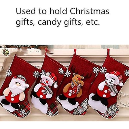 4 stk 3D Plussj Lin Jule Strømper Hengende Vesker