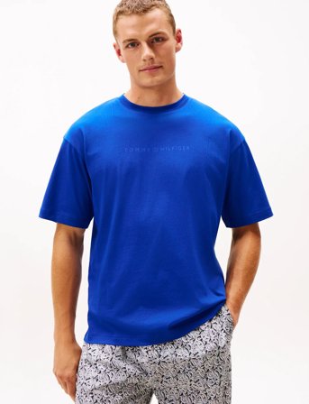 Tommy Hilfiger Ss Logo Tee - Blue - S