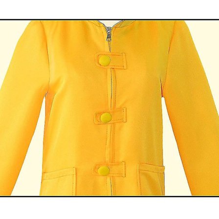 Lasten aikuisten Little Nightmares Six Cosplay -keltainen pitkä viitta Nälkäiset lapset Little Six Cosplay -asujuhlat Halloween -a