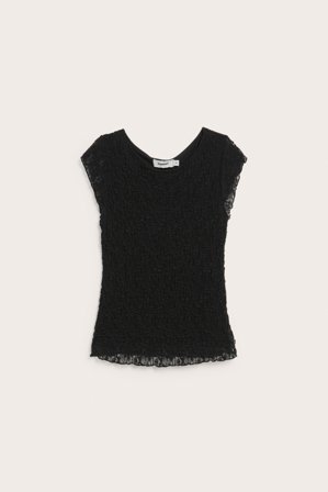 Kappahl | Top z krótkimi rękawami, z koronki | Czarne
