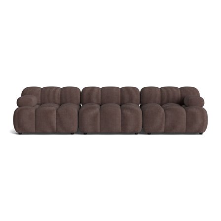 Puffy 3-Sitzer-Sofa in Lincoln Braun, modernes Design mit Cord-Optik, bequeme Federung und weiche Polsterung, Maße: 64cm Höhe, modular.