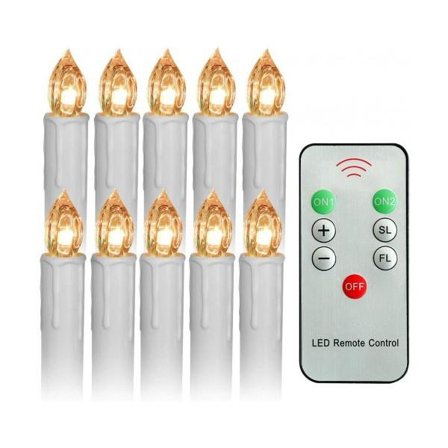 Trådløs julebelysning med fjernbetjening 10 stk