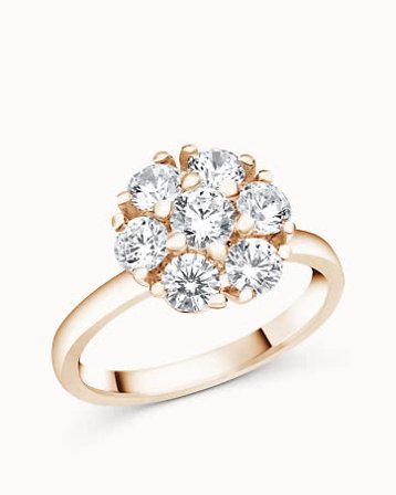 Halo Ring Flora 18K Rose Gold Lab-Grown Diamonds in a large halo Engagement Rings from Vanbruun