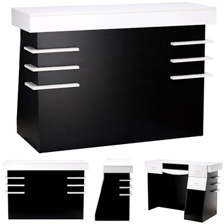 Frisör receptionsdisk Cameron 140 cm kosmetisk för salong SPA skåp svart