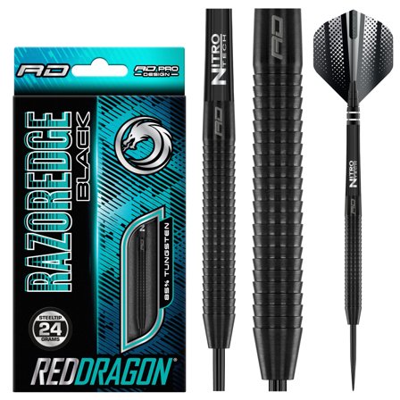 Razor Edge Black Steel Tip Darts 24g | Red Dragon Darts